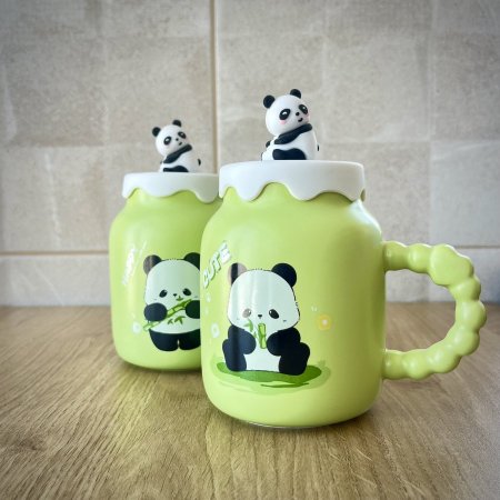 كوب دبدوب باندا اخضر طويل